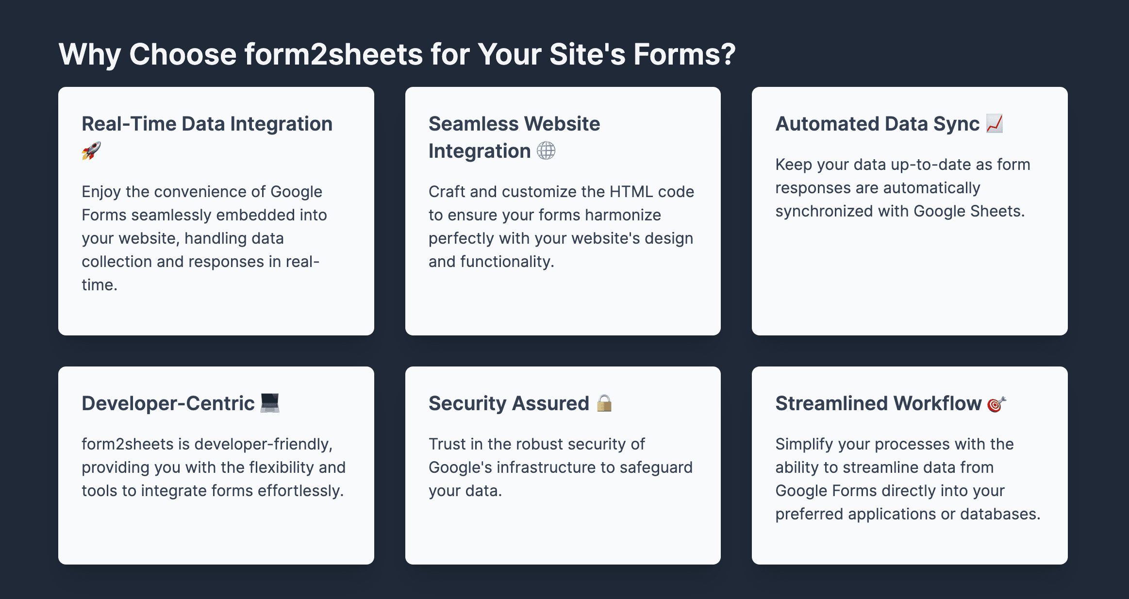 Form to Sheets homepage showing the interface